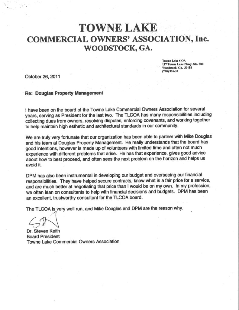 Testimonials Douglas Property Management