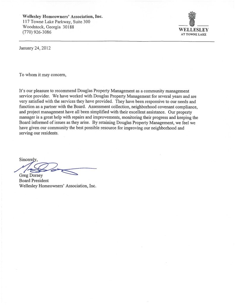 Testimonials Douglas Property Management